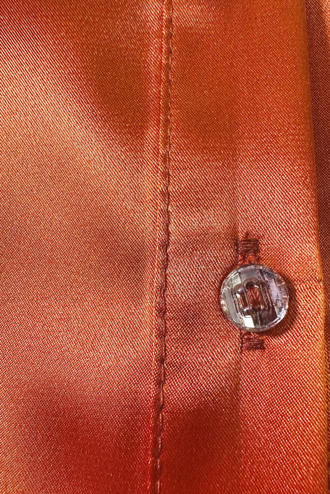 Tesettür giyim TURUNCU DÜĞMELİ SATEN BLUZ 43755